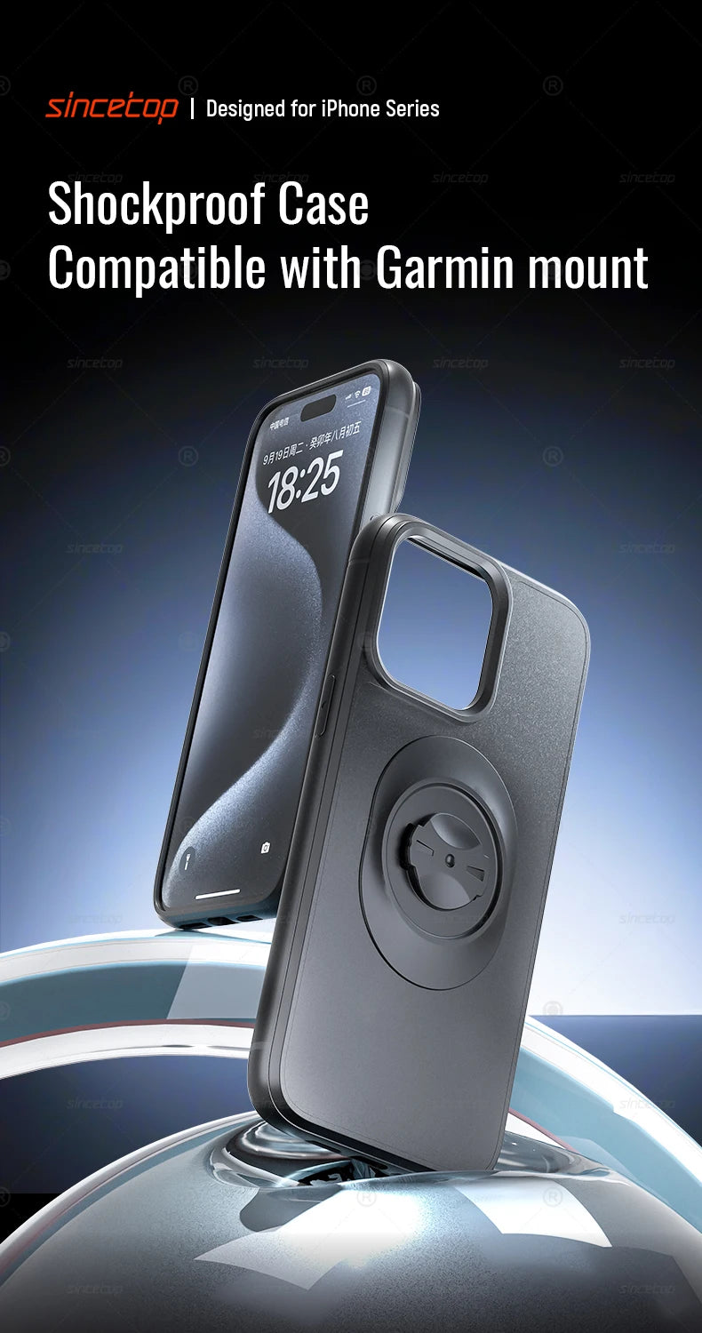 For Garmin Quick Mount Shockproof Case for iPhone 16 Pro Max,16 Pro,15,14,13,12- Anti-Drop Protective Cover