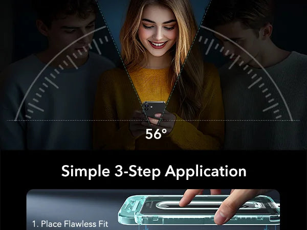 ESR 3 Pack for iPhone 16/15/14/13 Pro Max Screen Protector Full Cover Anti-Peek HD Tempered Glass Screen Film For iphone 16 Plus