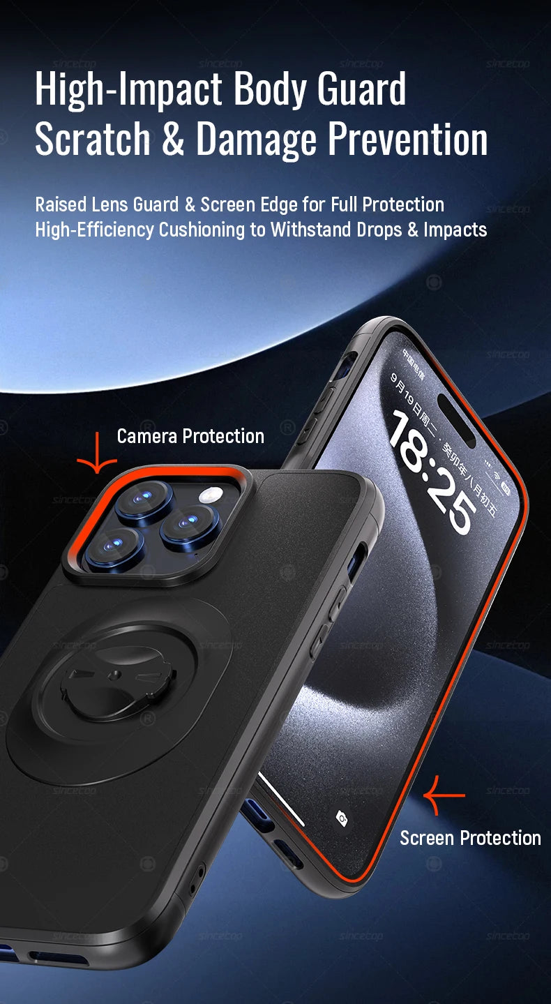 For Garmin Quick Mount Shockproof Case for iPhone 16 Pro Max,16 Pro,15,14,13,12- Anti-Drop Protective Cover