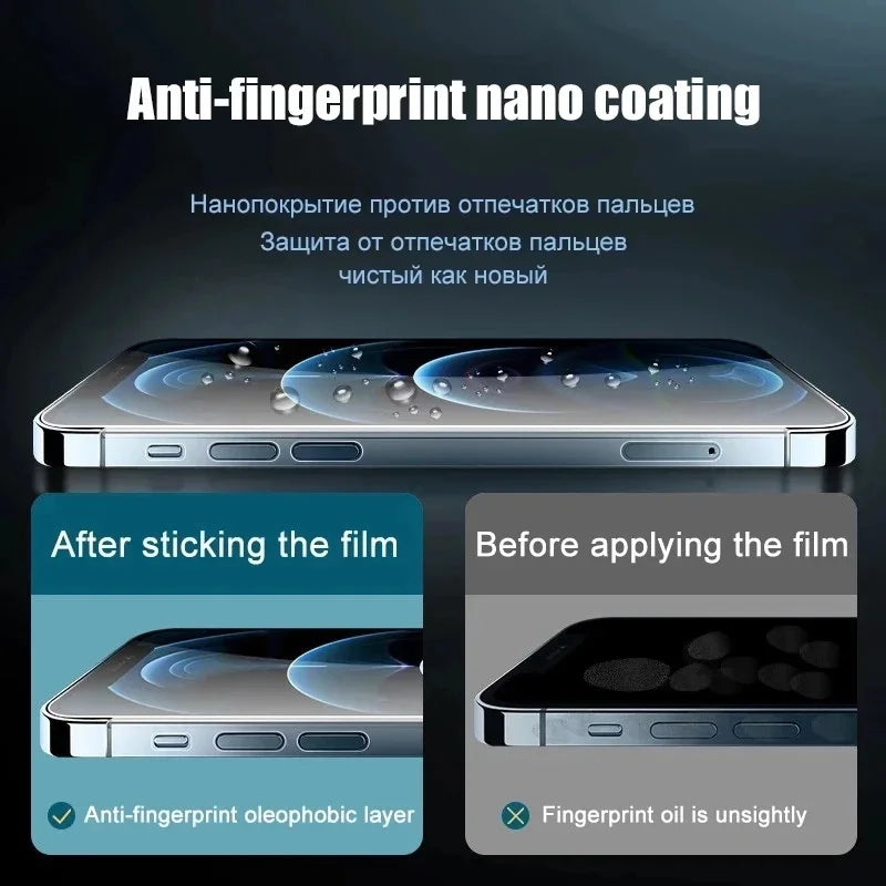 3Pcs Soft Hydrogel Film For iPhone 16 15 14 13 12 11 Pro Max XS XR X 7 8 15 Plus Protective Silicone TPU Screen Protector