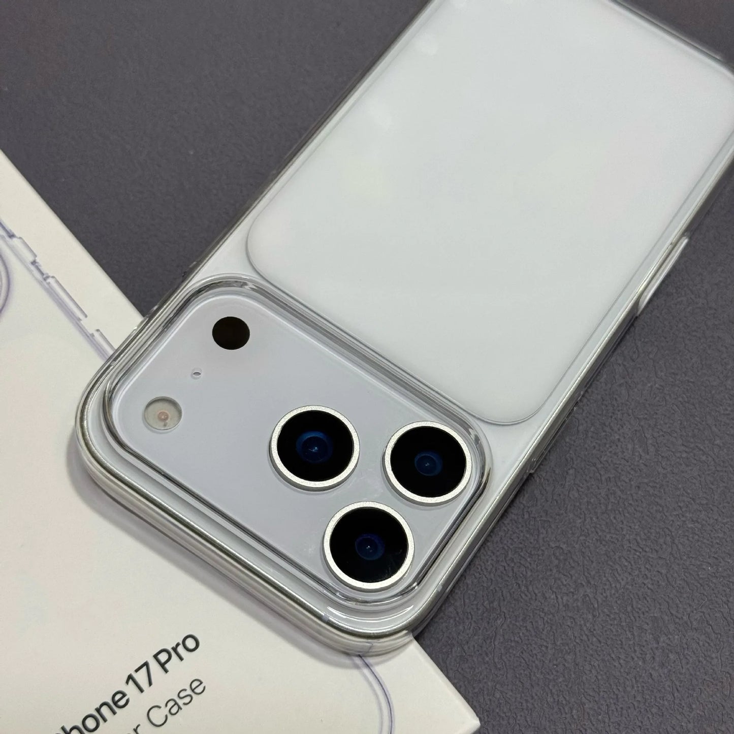 For iPhone 17 Pro Max Transparent Case with Camera Touch Button Magnetic Animation Phone Case