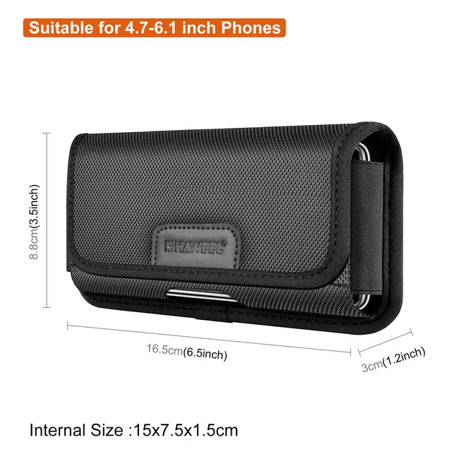 4.7-6.8inch Phone Nylon Pouch Multifunction Cell Phone Belt Clip Carrying Holster Case Waist Bag For iPhone,Samsung ,Smartphones