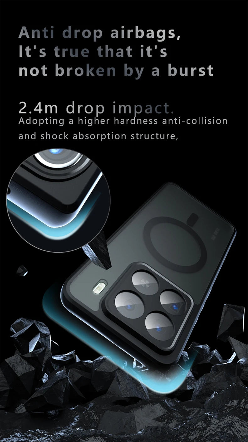 Magnetic Case For Xiaomi 15T Pro Mi 15 T 5G MagSafe Matte Transparent Phone Back Cover Hard PC Acrylic Shockproof Bumper