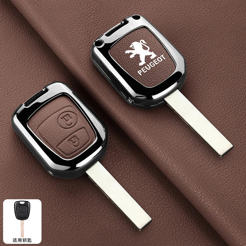 Zinc Alloy Car Key Case Cover Key Bag Shell Holder Protector For Peugeot 106 107 206 306 406 307 207 407 Partner Xsara Accessory