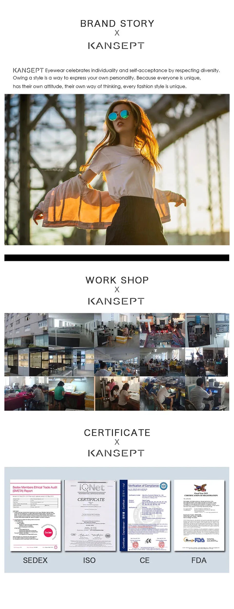 KANSEPT Women's Eyepieces for Reading Glasses Square Lunette Myopia Woman Eyeglasses Blue Light Graduated Lenses to Read Eyewear