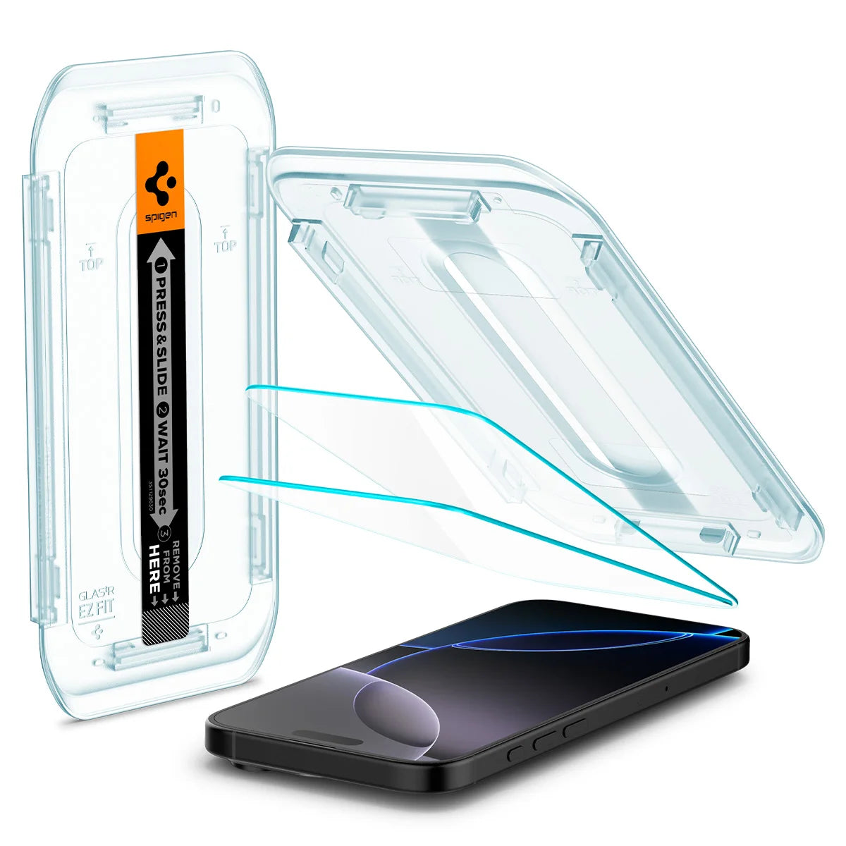 Spigen Glas.tR EZ Fit | Sensor Protected for iPhone 17 Pro Max/17Pro, 17/16 Pro Max /16 Pro Tempered Glass Screen Protector (2P)