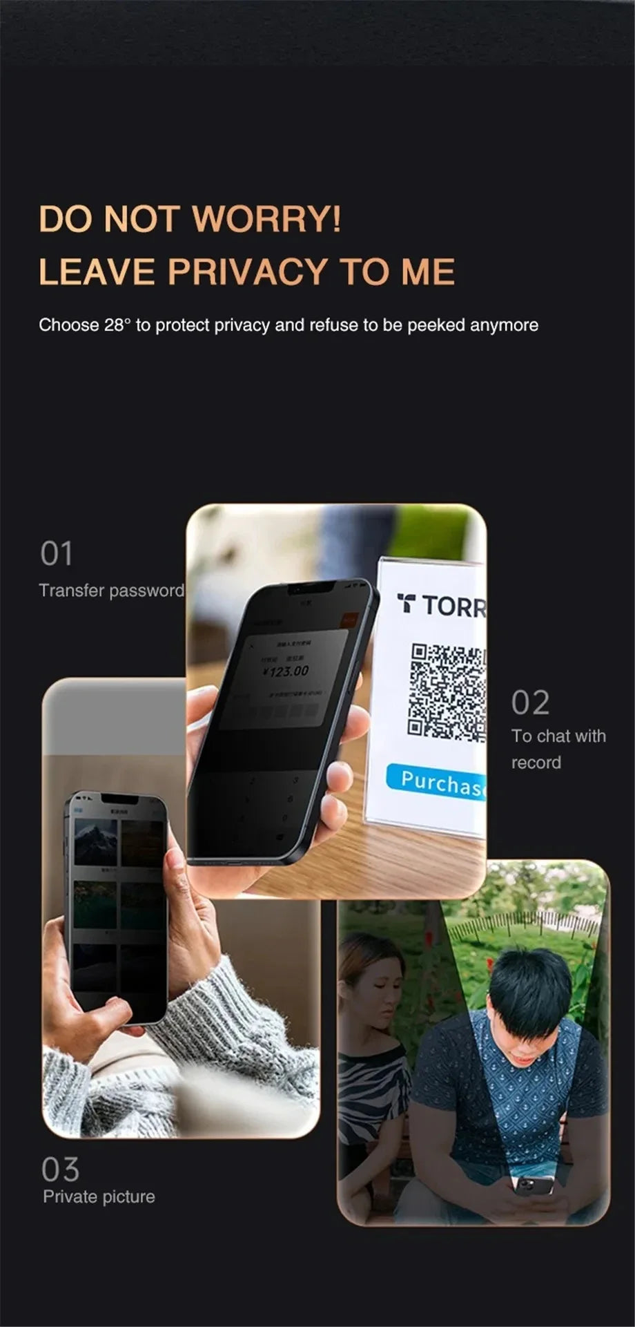 5Pcs Anti-Spy Glass Film For iPhone 17 Air 16 15 14 13 12 11 PRO MAX Plus Privacy Screen Protectors For iPhone 17 Tempered Glass