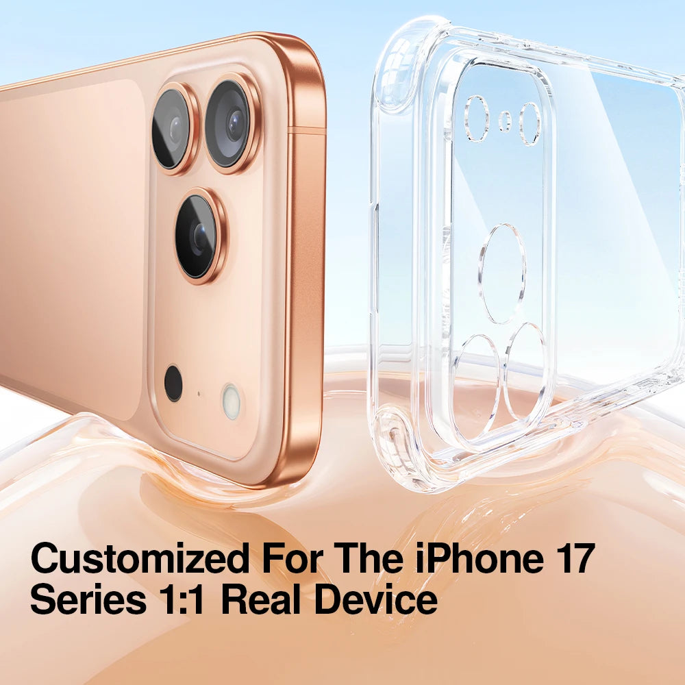 SmartDevil Transparent Phone Case for iPhone 17 Pro Max 17 Pro 16 Soft Back Cover Airbag Shell for iPhone Air Anti-drop