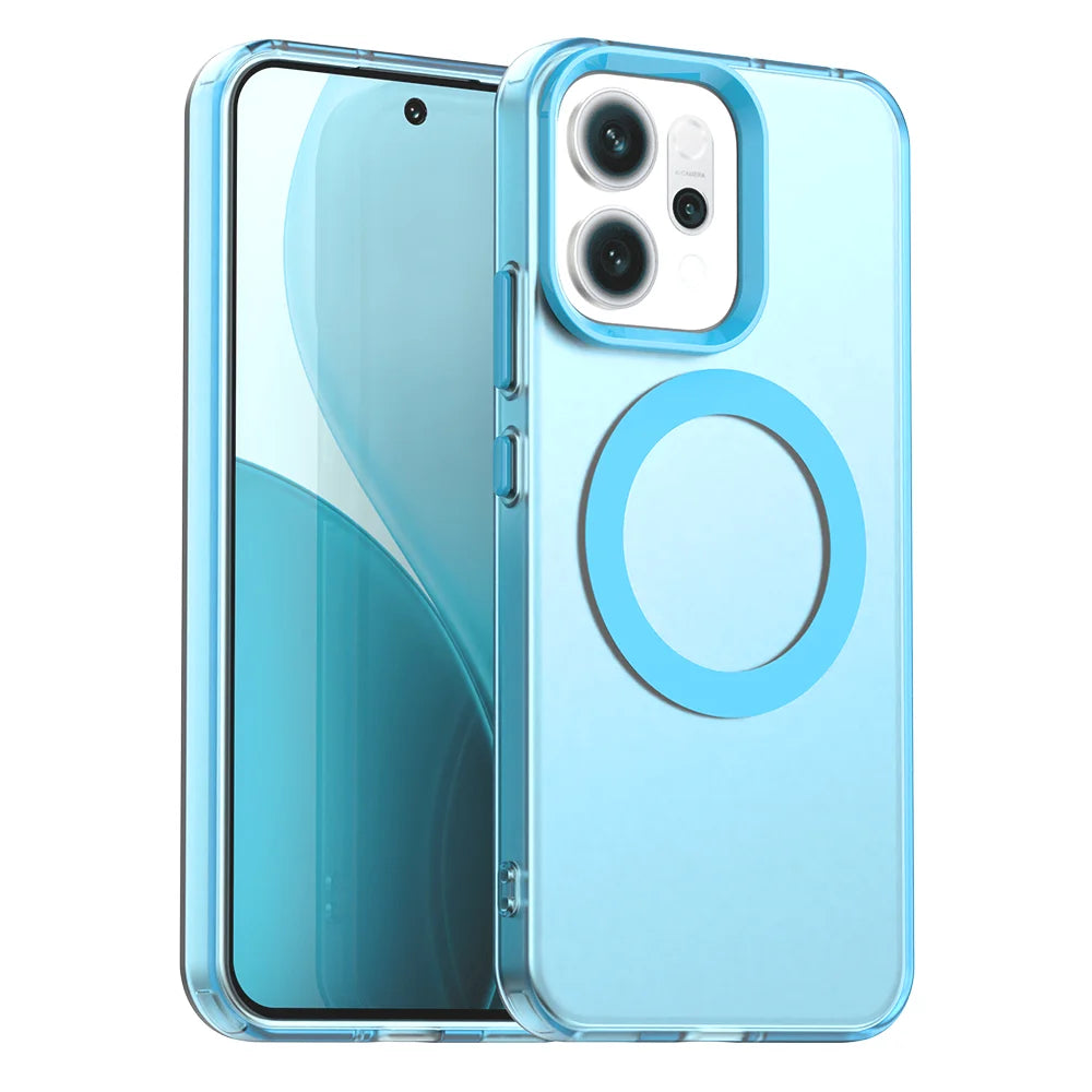 Magnetic Wireless Charging Case For OPPO Reno 14F 14 Pro Reno14 F 5G Cover Candy Colors Transparent Back Shell Fundas Coque