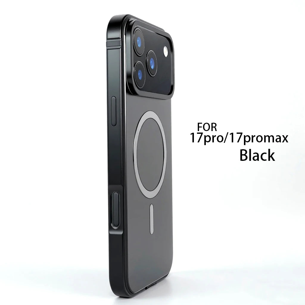 High End Magnetic Original Color Backplate Phone Case, For IPhone 17 Pro 17 Promax Metal Frame Anti Drop Protection Hard Case